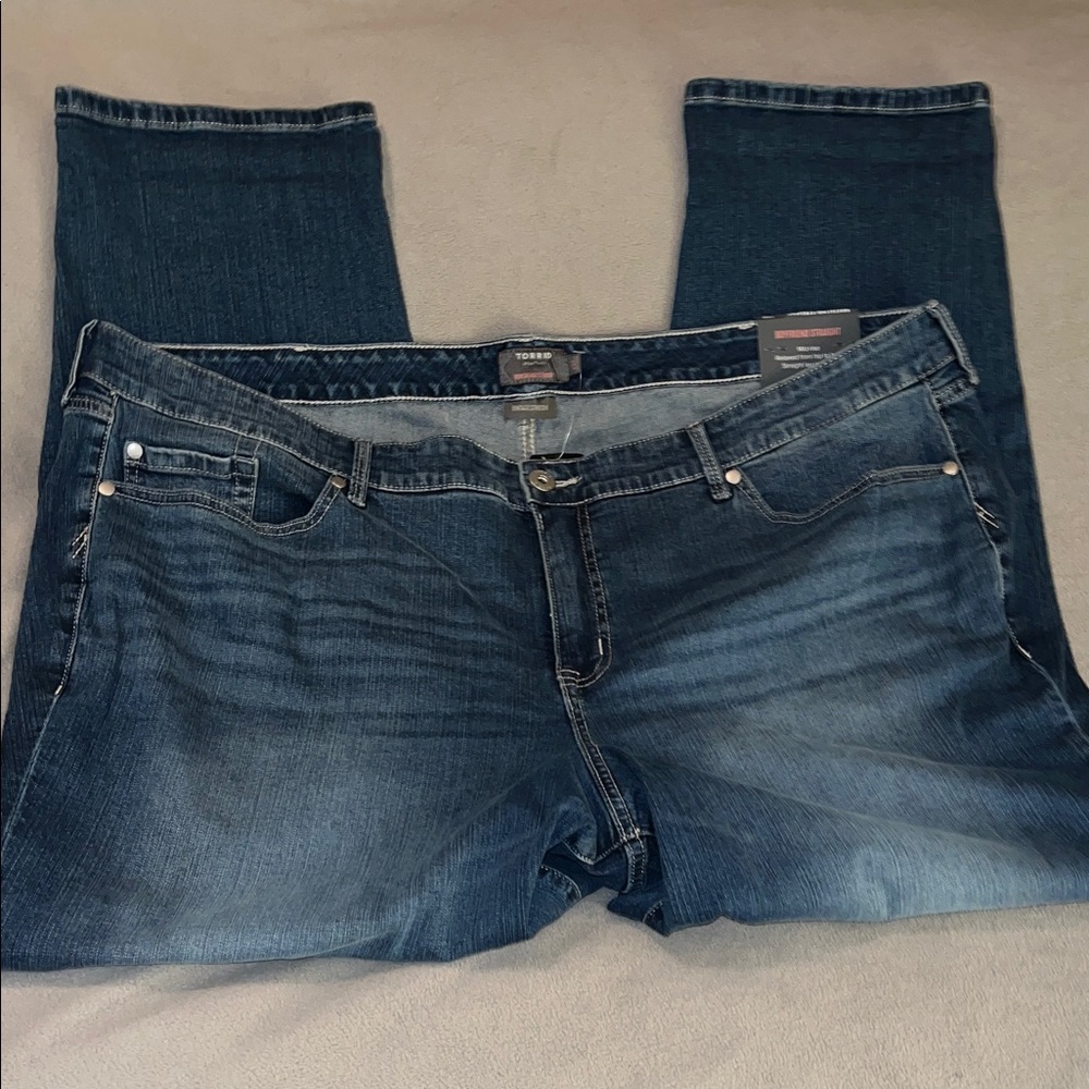 Torrid Dark Blue Straight Leg Jeans